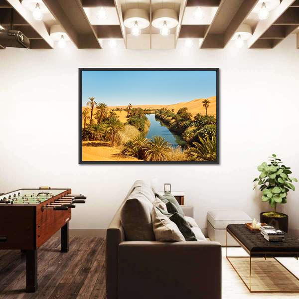 Umm al-Ma Lake In Desert Of Libya Panoramic Canvas Wall Art-1 Piece-36" x 12"-Tiaracle
