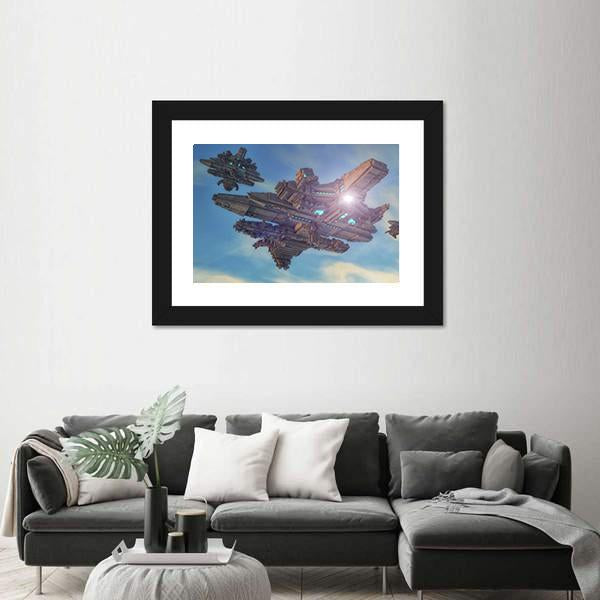 Unidentified Alien Ship Canvas Wall Art-1 Piece-Framed Print-20" x 16"-Tiaracle