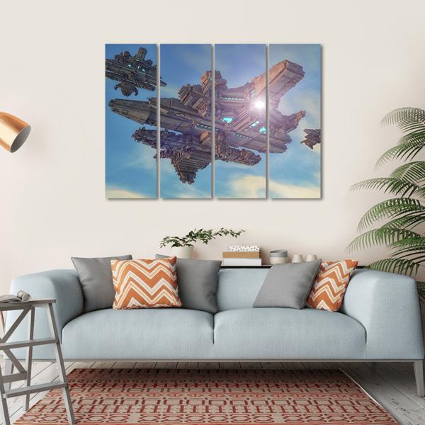 Unidentified Alien Ship Canvas Wall Art-4 Horizontal-Gallery Wrap-34" x 24"-Tiaracle