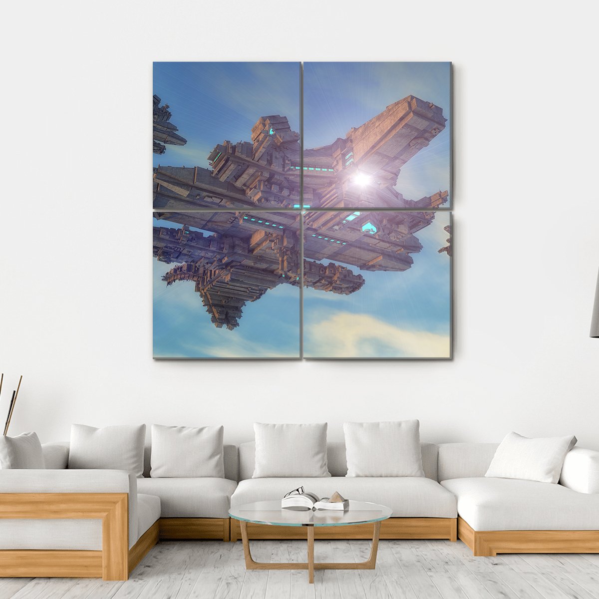 Unidentified Alien Ship Canvas Wall Art-4 Square-Gallery Wrap-17" x 17"-Tiaracle