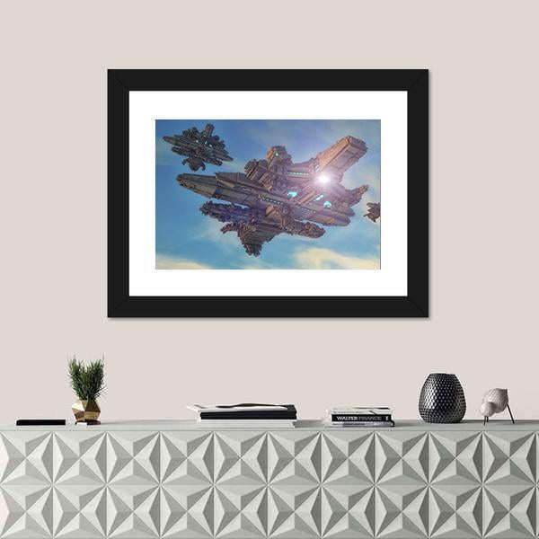 Unidentified Alien Ship Canvas Wall Art-3 Horizontal-Gallery Wrap-25" x 16"-Tiaracle