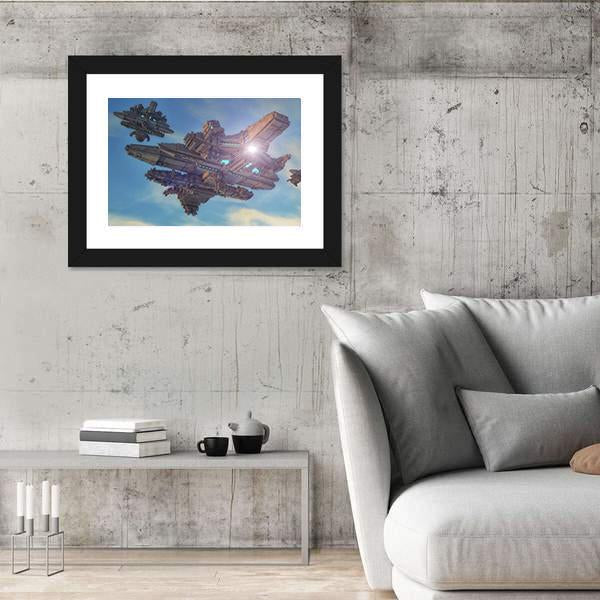 Unidentified Alien Ship Canvas Wall Art-3 Horizontal-Gallery Wrap-25" x 16"-Tiaracle