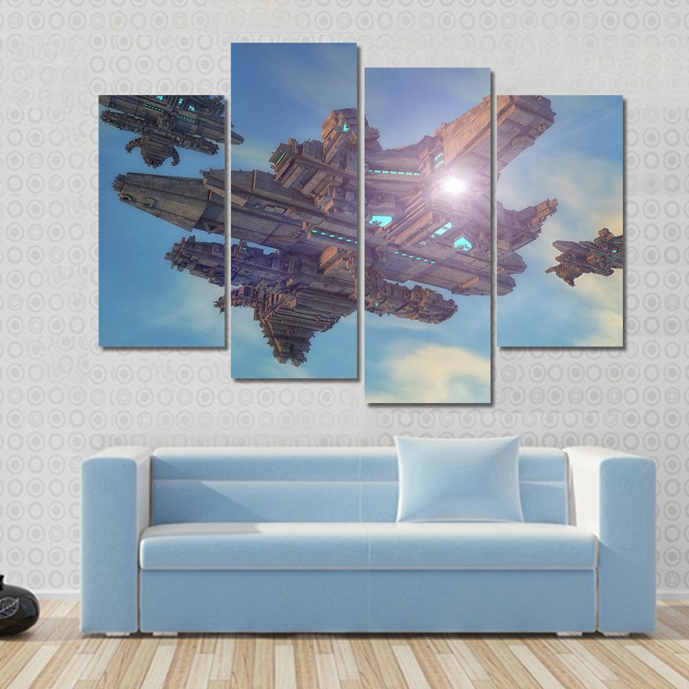Unidentified Alien Ship Canvas Wall Art-4 Pop-Gallery Wrap-50" x 32"-Tiaracle