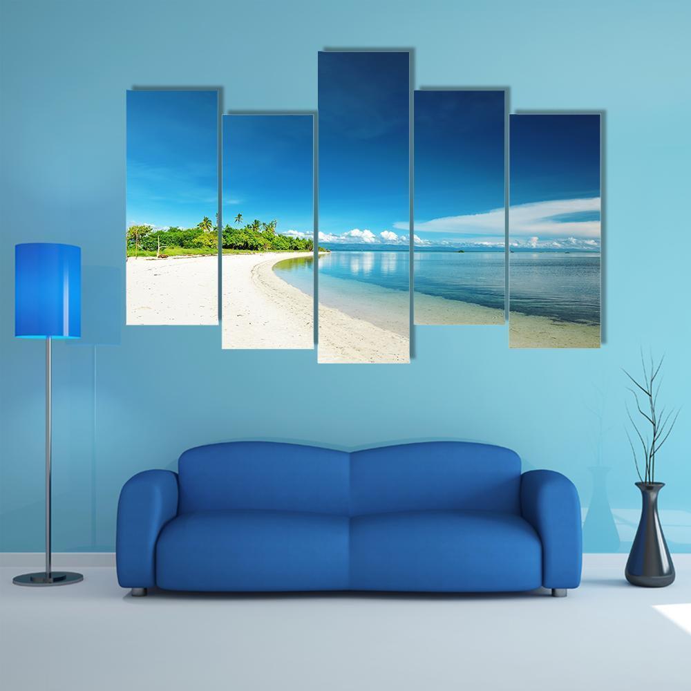 Uninhabited Island Philippines Canvas Wall Art-5 Pop-Gallery Wrap-47" x 32"-Tiaracle