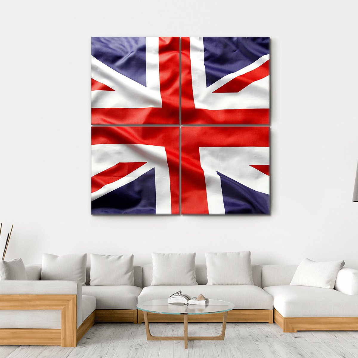 Union Jack Flag Canvas Wall Art-4 Square-Gallery Wrap-17" x 17"-Tiaracle