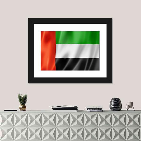 United Arab Emirates Flag Canvas Wall Art-1 Piece-Framed Print-20" x 16"-Tiaracle