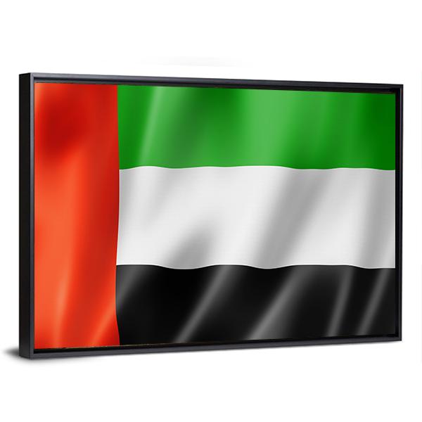 United Arab Emirates Flag Canvas Wall Art-3 Horizontal-Gallery Wrap-25" x 16"-Tiaracle