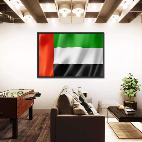 United Arab Emirates Flag Canvas Wall Art-5 Horizontal-Gallery Wrap-22" x 12"-Tiaracle