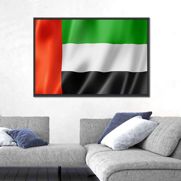 United Arab Emirates Flag Canvas Wall Art-5 Horizontal-Gallery Wrap-22" x 12"-Tiaracle