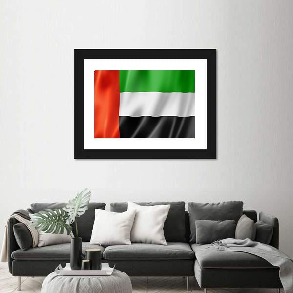 United Arab Emirates Flag Canvas Wall Art-5 Horizontal-Gallery Wrap-22" x 12"-Tiaracle