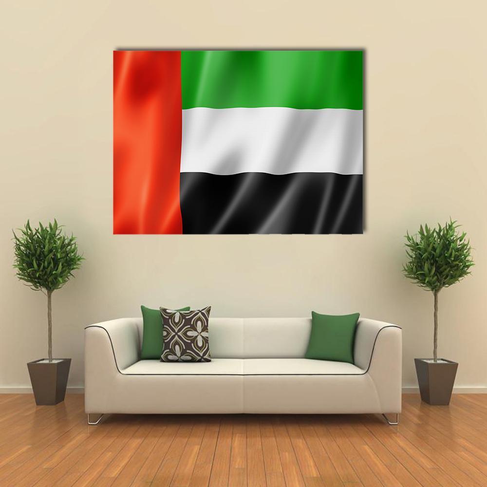 United Arab Emirates Flag Canvas Wall Art-1 Piece-Gallery Wrap-48" x 32"-Tiaracle
