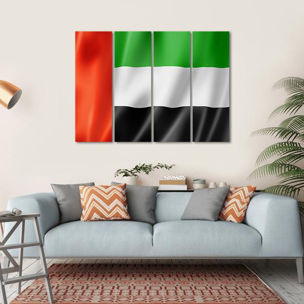 United Arab Emirates Flag Canvas Wall Art-4 Horizontal-Gallery Wrap-34" x 24"-Tiaracle