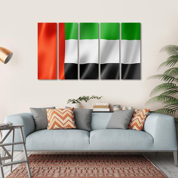 United Arab Emirates Flag Canvas Wall Art-5 Horizontal-Gallery Wrap-22" x 12"-Tiaracle