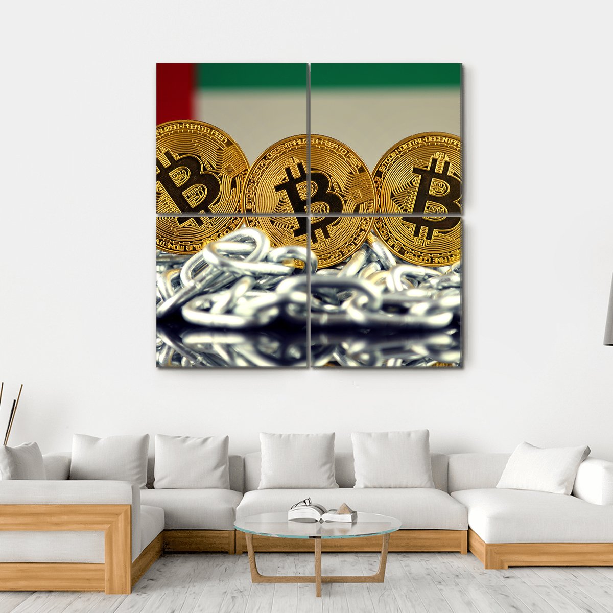 Banned Concept Of Bitcoin Canvas Wall Art-4 Square-Gallery Wrap-17" x 17"-Tiaracle