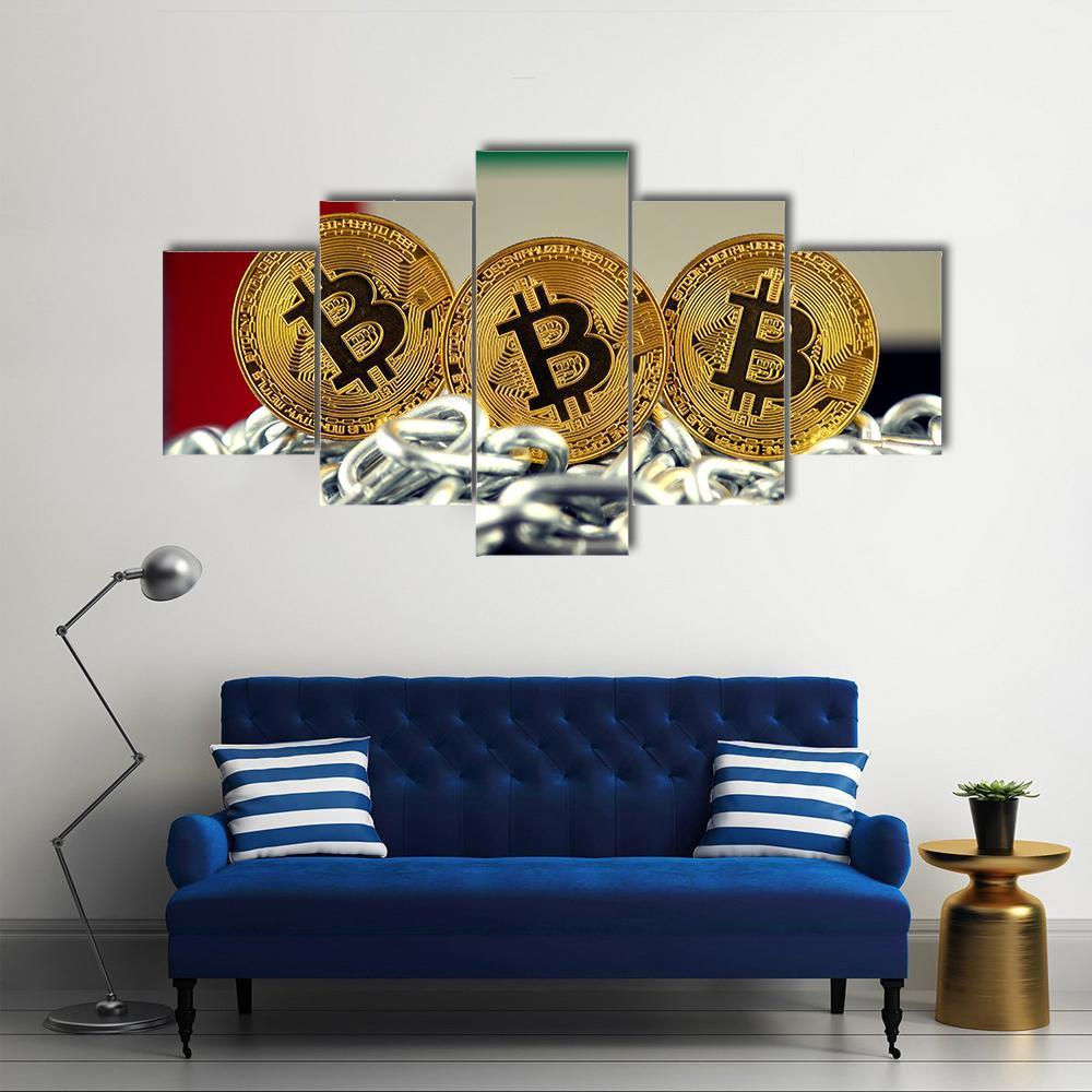 Banned Concept Of Bitcoin Canvas Wall Art-5 Star-Gallery Wrap-62" x 32"-Tiaracle