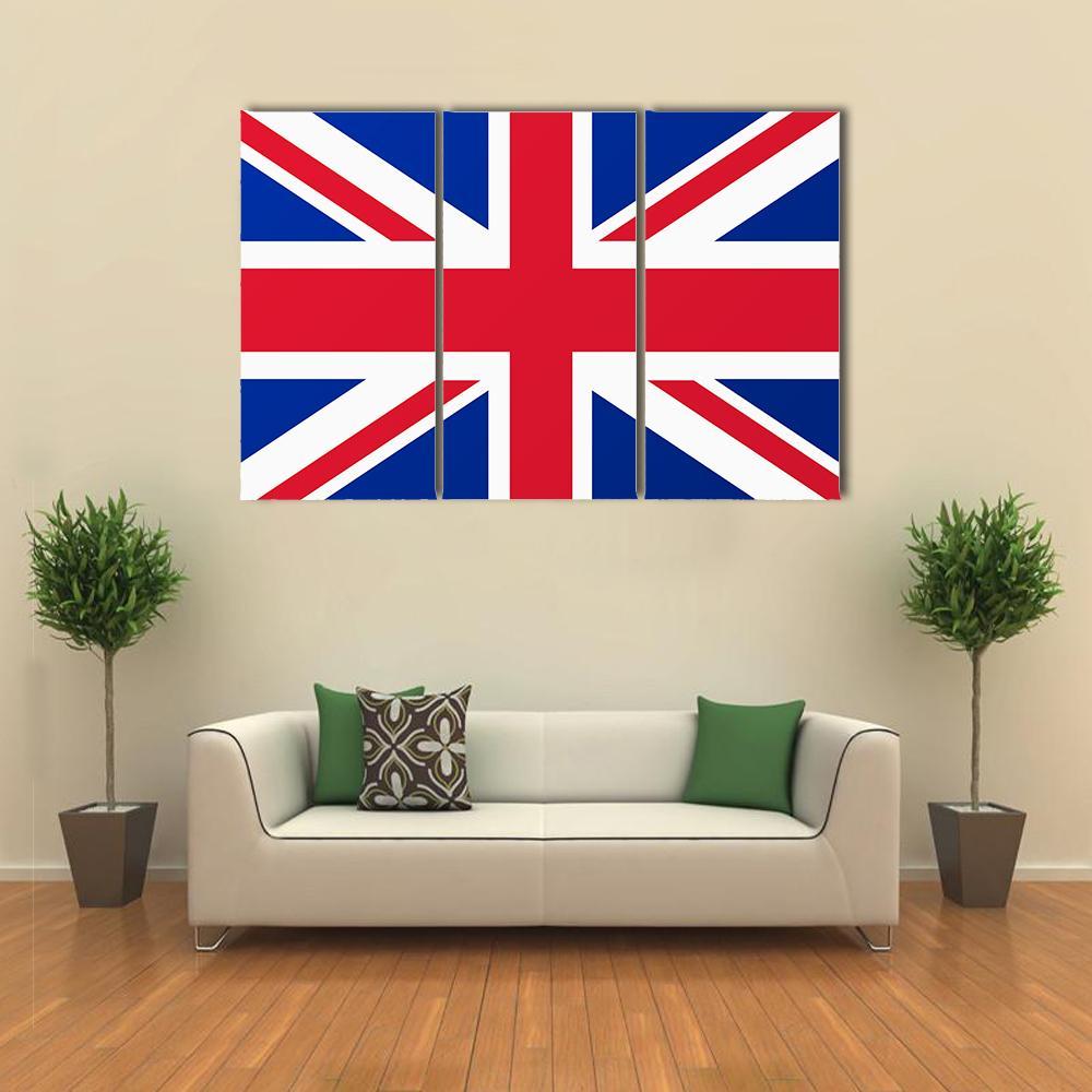 United Kingdom Flag Canvas Wall Art-5 Pop-Gallery Wrap-47" x 32"-Tiaracle