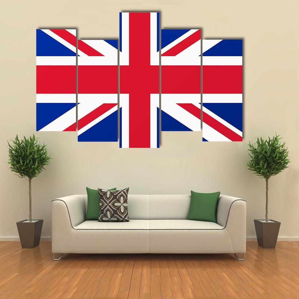 United Kingdom Flag Canvas Wall Art-5 Pop-Gallery Wrap-47" x 32"-Tiaracle