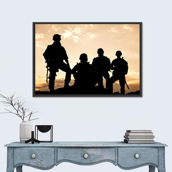 United States Army Rangers Canvas Wall Art-1 Piece-Floating Frame-24" x 16"-Tiaracle