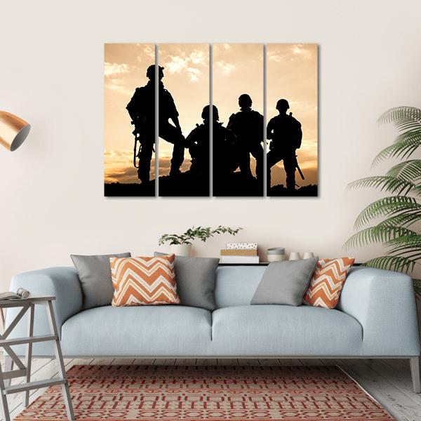 United States Army Rangers Canvas Wall Art-4 Horizontal-Gallery Wrap-34" x 24"-Tiaracle