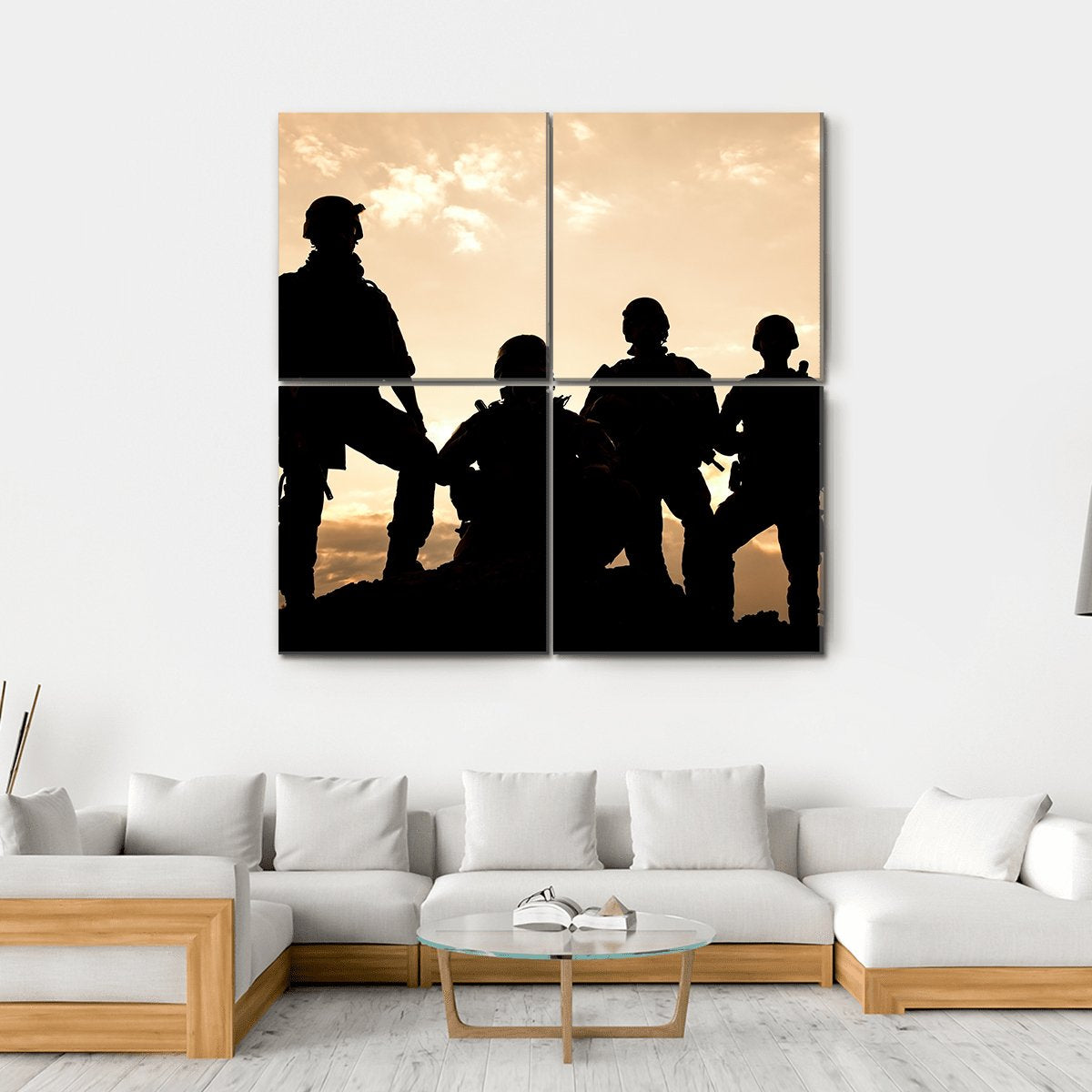 United States Army Rangers Canvas Wall Art-4 Square-Gallery Wrap-17" x 17"-Tiaracle
