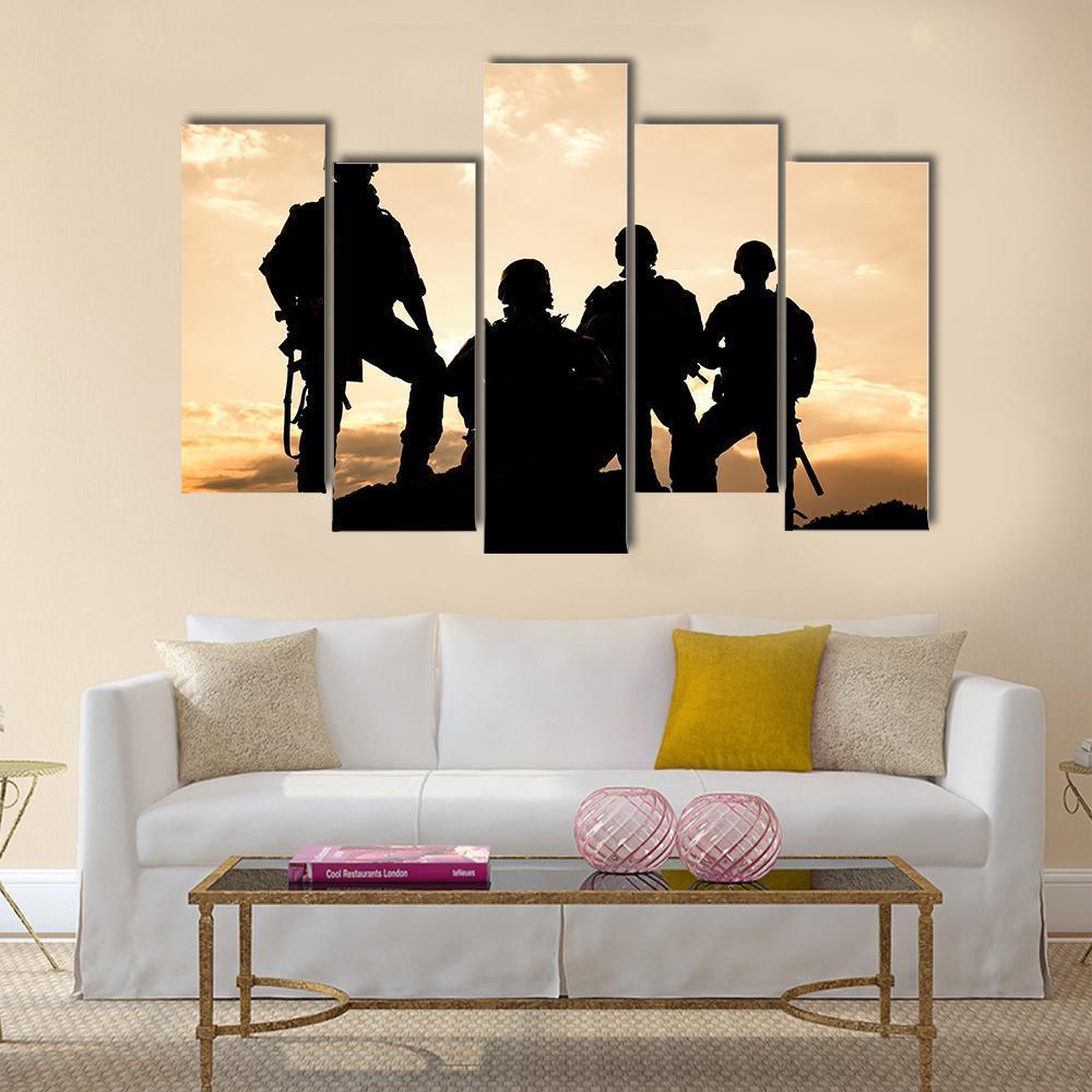 United States Army Rangers Canvas Wall Art-5 Pop-Gallery Wrap-47" x 32"-Tiaracle