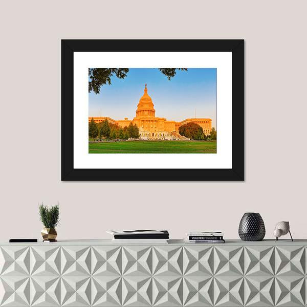 United States Capitol Building Canvas Wall Art-1 Piece-Framed Print-20" x 16"-Tiaracle