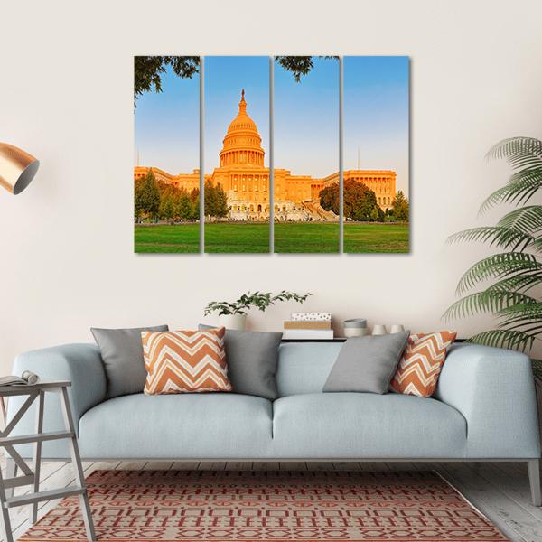 United States Capitol Building Canvas Wall Art-4 Horizontal-Gallery Wrap-34" x 24"-Tiaracle
