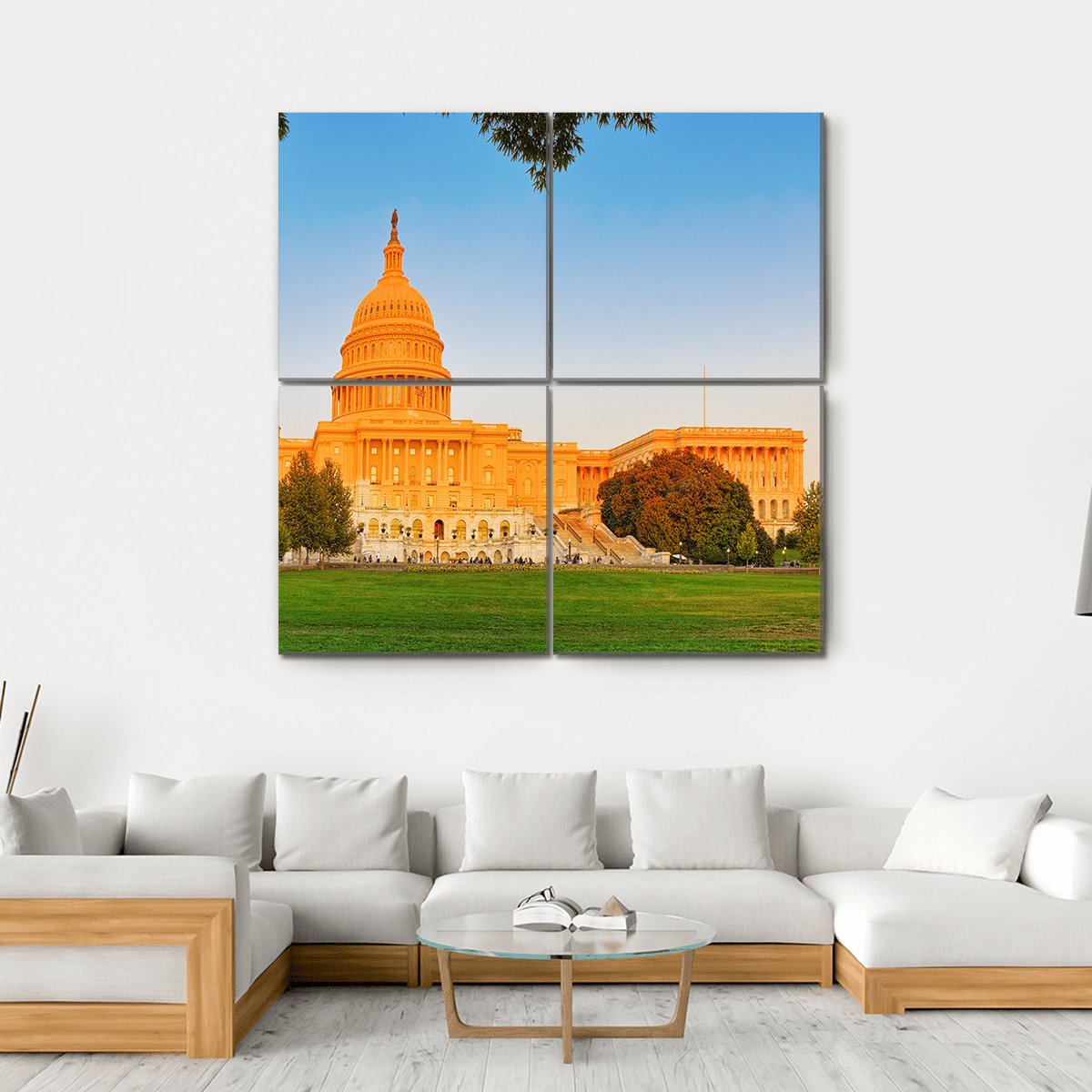 United States Capitol Building Canvas Wall Art-4 Square-Gallery Wrap-17" x 17"-Tiaracle