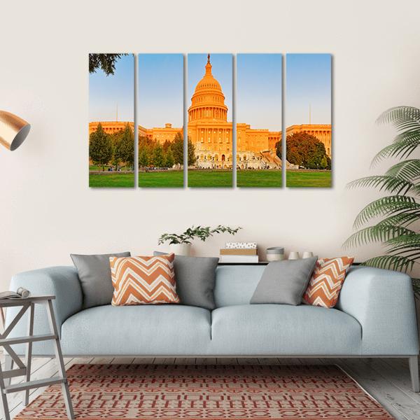 United States Capitol Building Canvas Wall Art-5 Horizontal-Gallery Wrap-22" x 12"-Tiaracle