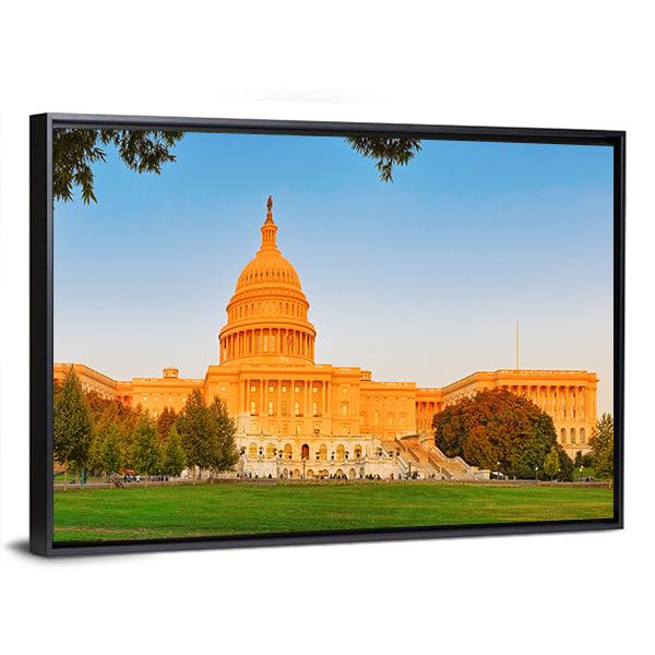 United States Capitol Building Canvas Wall Art-3 Horizontal-Gallery Wrap-25" x 16"-Tiaracle