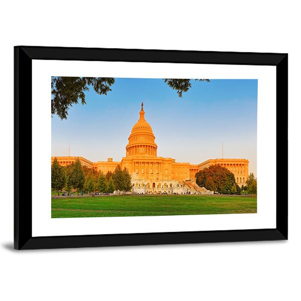 United States Capitol Building Canvas Wall Art-3 Horizontal-Gallery Wrap-25" x 16"-Tiaracle