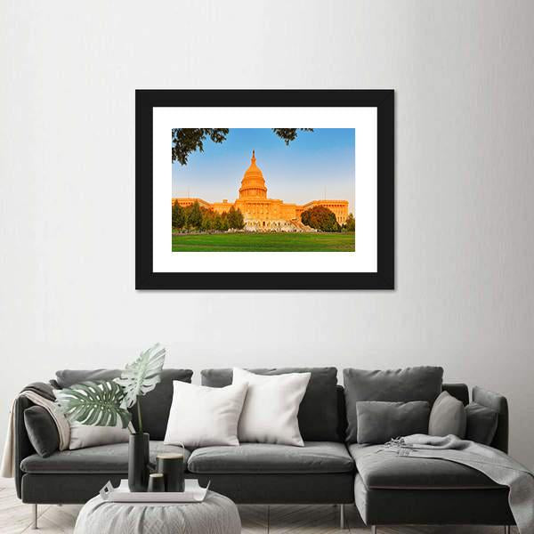 United States Capitol Building Canvas Wall Art-3 Horizontal-Gallery Wrap-25" x 16"-Tiaracle