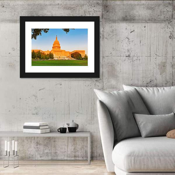 United States Capitol Building Canvas Wall Art-3 Horizontal-Gallery Wrap-25" x 16"-Tiaracle