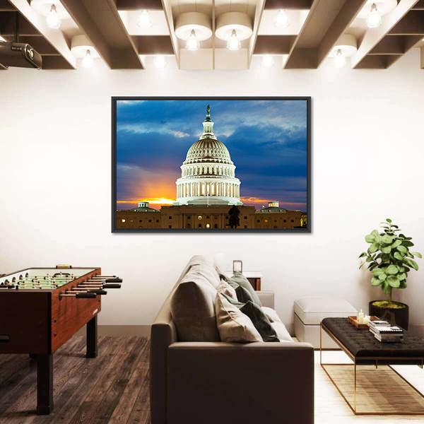 United States Capitol Building In Washington DC Canvas Wall Art-3 Horizontal-Gallery Wrap-25" x 16"-Tiaracle
