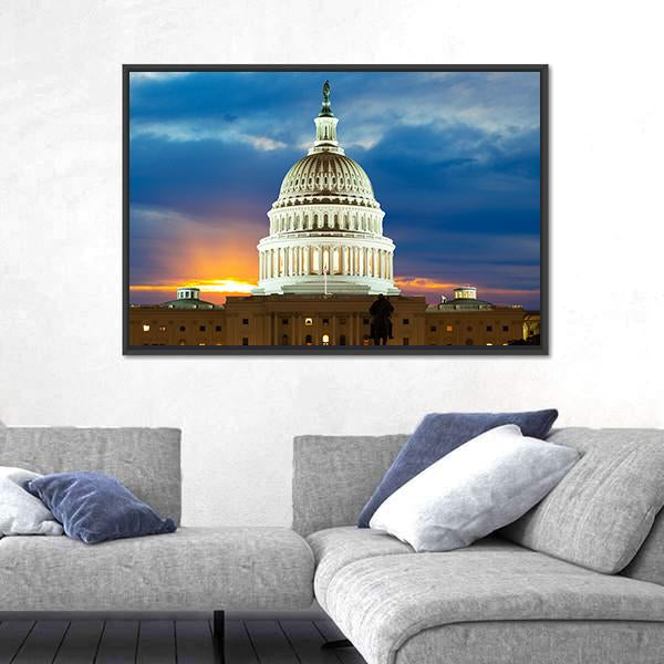 United States Capitol Building In Washington DC Canvas Wall Art-5 Horizontal-Gallery Wrap-22" x 12"-Tiaracle