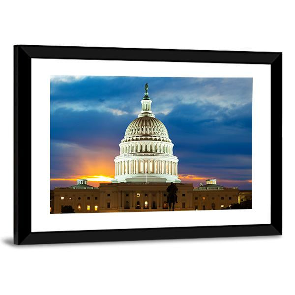 United States Capitol Building In Washington DC Canvas Wall Art-3 Horizontal-Gallery Wrap-25" x 16"-Tiaracle