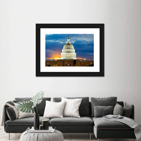 United States Capitol Building In Washington DC Canvas Wall Art-5 Horizontal-Gallery Wrap-22" x 12"-Tiaracle