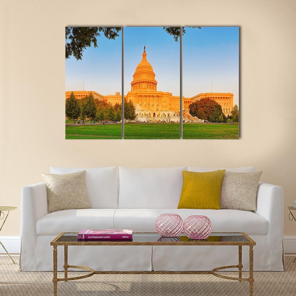 United States Capitol Building Canvas Wall Art-3 Horizontal-Gallery Wrap-37" x 24"-Tiaracle