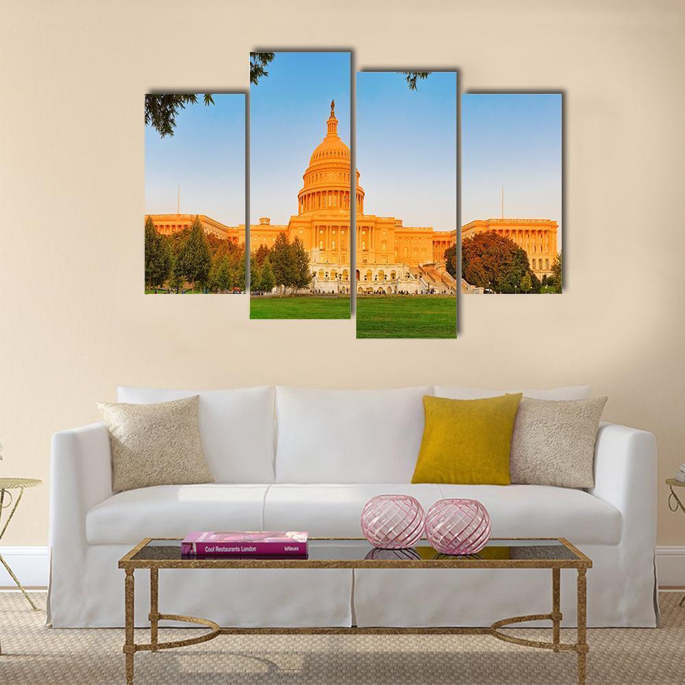 United States Capitol Building Canvas Wall Art-4 Pop-Gallery Wrap-50" x 32"-Tiaracle