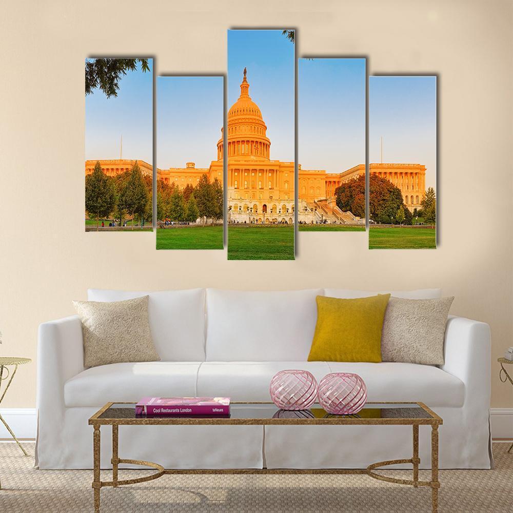 United States Capitol Building Canvas Wall Art-5 Pop-Gallery Wrap-47" x 32"-Tiaracle