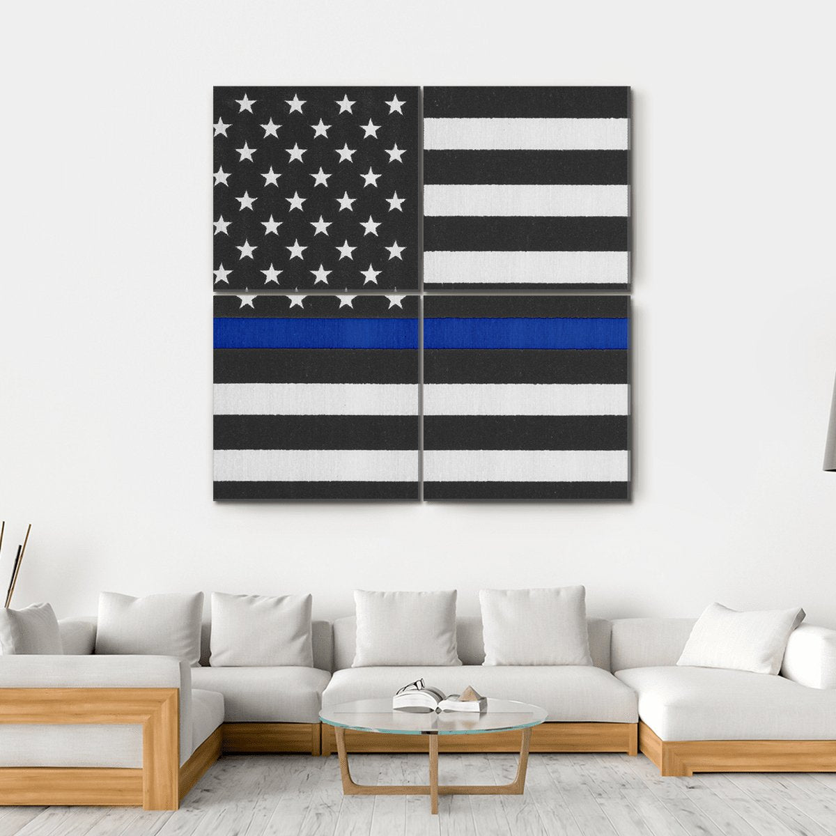 United States Of America Flag Canvas Wall Art-4 Square-Gallery Wrap-17" x 17"-Tiaracle