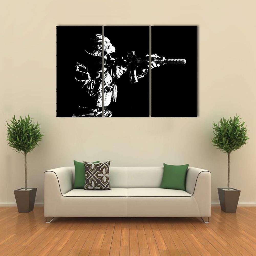 United States Special Force Person Canvas Wall Art-3 Horizontal-Gallery Wrap-25" x 16"-Tiaracle
