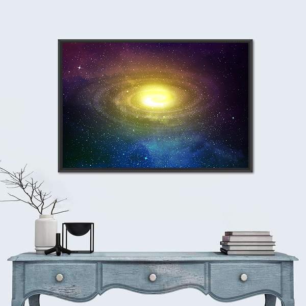 Universe Filled With Stars Nebula And Sky Canvas Wall Art-1 Piece-Floating Frame-24" x 16"-Tiaracle