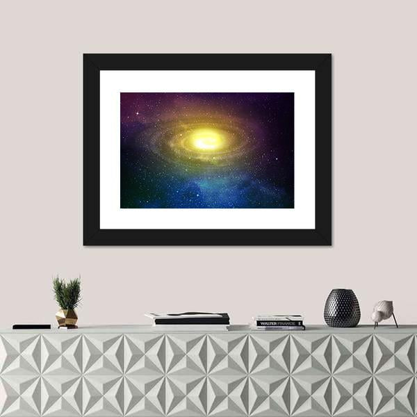 Universe Filled With Stars Nebula And Sky Canvas Wall Art-1 Piece-Framed Print-20" x 16"-Tiaracle