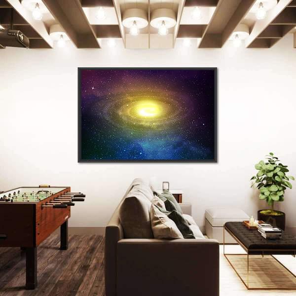 Universe Filled With Stars Nebula And Sky Canvas Wall Art-5 Horizontal-Gallery Wrap-22" x 12"-Tiaracle