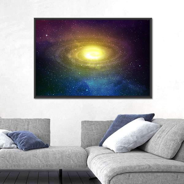 Universe Filled With Stars Nebula And Sky Canvas Wall Art-5 Horizontal-Gallery Wrap-22" x 12"-Tiaracle
