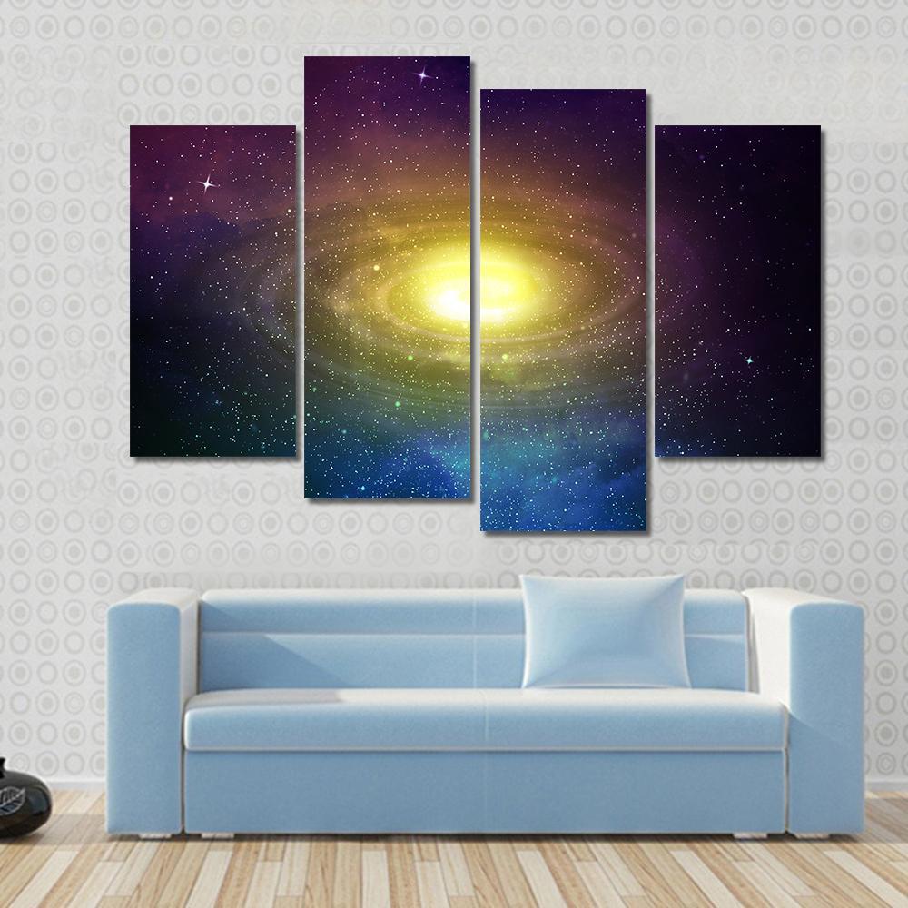 Universe Filled With Stars Nebula And Sky Canvas Wall Art-4 Pop-Gallery Wrap-50" x 32"-Tiaracle
