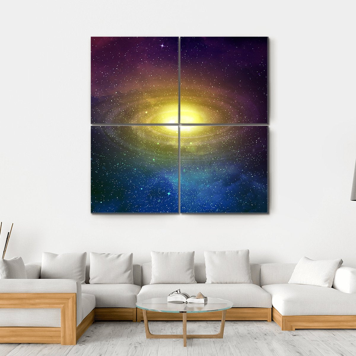Universe Filled With Stars Nebula And Sky Canvas Wall Art-4 Square-Gallery Wrap-17" x 17"-Tiaracle