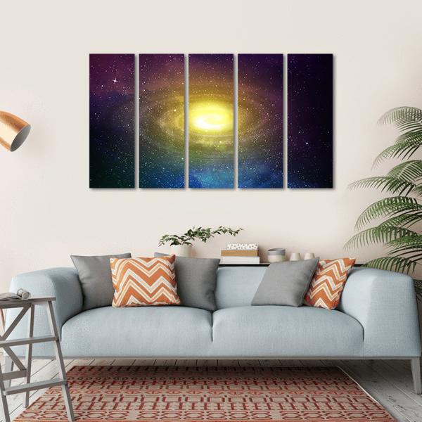 Universe Filled With Stars Nebula And Sky Canvas Wall Art-5 Horizontal-Gallery Wrap-22" x 12"-Tiaracle