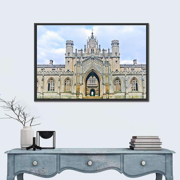 University Of Cambridge In England Canvas Wall Art-1 Piece-Floating Frame-24" x 16"-Tiaracle